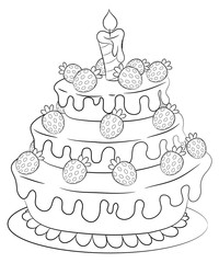 Süße Erdbeertorte Vektor Illustration