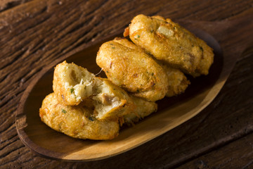 salt cod fritters, bunuelos de bacalao