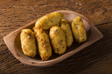 salt cod fritters, bunuelos de bacalao