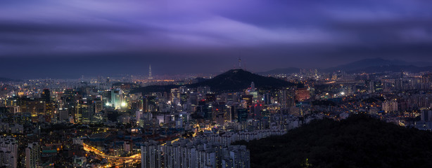Fototapeta premium Night view over Seoul