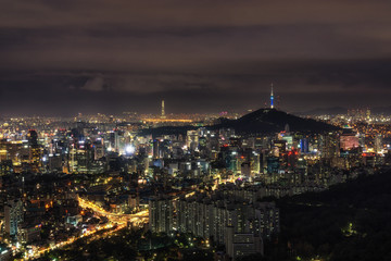 Night view over Seoul