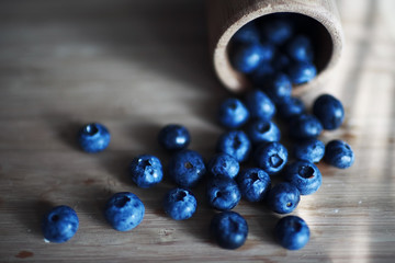 Blueberry lying on the table