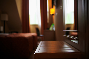Tables in the interior of a cafe