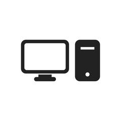 Computer vector illustration. Monitor flat icon.