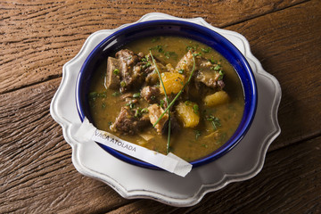 rustic Stew meat with manioc called Vaca atolada in Brazil.
