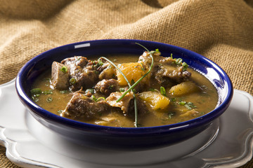 rustic Stew meat with manioc called Vaca atolada in Brazil.