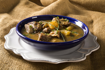 rustic Stew meat with manioc called Vaca atolada in Brazil.