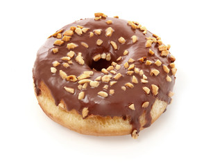 Chocolate donut with nuts