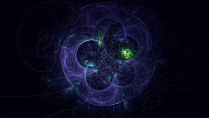 3D rendering abstract fractal light background