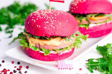 American grilled hamburger