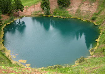 Karst lake in the forest