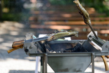 Fish in heat - German Steckerlfisch on the grill