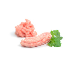Pork mince isolate on white background