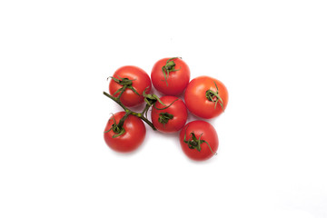 Tomatoes on white background
