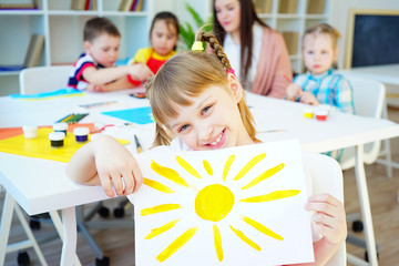 Art lesson in kindergarten