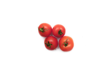Tomatoes on white background
