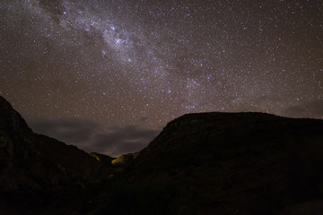Night time landscape in Potosi Department of Bolivia