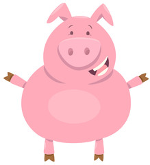 Obraz na płótnie Canvas cute pig farm animal character
