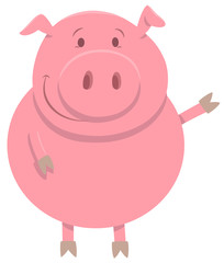 Obraz na płótnie Canvas happy pig farm animal character