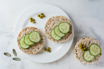 cereal small loafs with cucumbers
