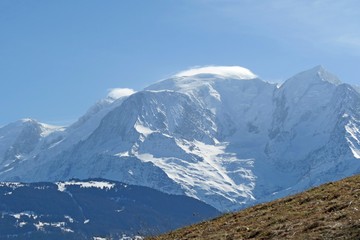Auvergne-Rhone-Alpes - Savoie - Mégève - Vue sur le Mont-Blanc