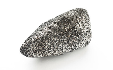 amphibolite black stone isolated on white