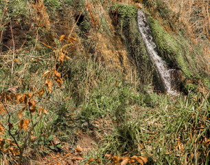 Waterfalls in early spring at Hardcastle Crags, Hebden Bridge, Yorkshire, UK