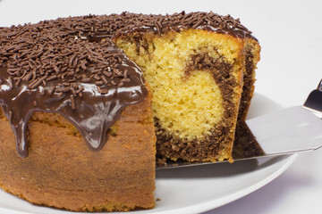 Corn and chocolate mixed cake