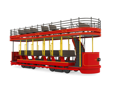Double Decker Tram Isolated