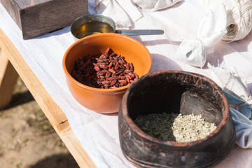 Dried herbs and berries