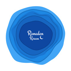 Ramadan Kareem illustration. Paper cut vector background for islamic holiday