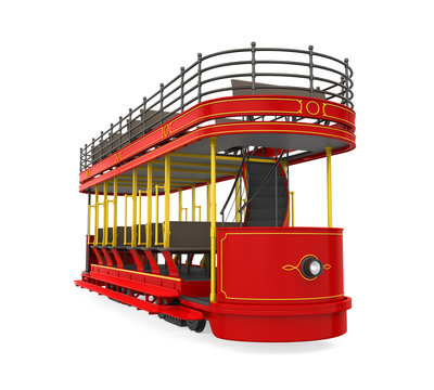 Double Decker Tram Isolated