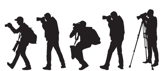 silhouette of photographer, videographer