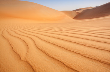 Fototapeta na wymiar Patterns anc dunes of Empty quarter - arabian desert