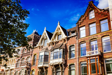 Fototapeta na wymiar Typical architecture of Amsterdam city, Netherlands