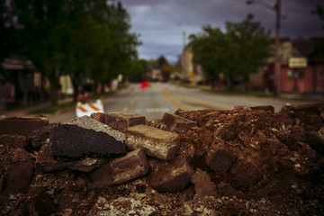 Street repair on Third Street. Bloomington. 4Apr2017 (Photo by Jeremy Hogan)