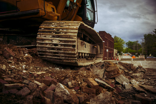 Street Construction Heavy Equipment. Easter. Bloomington. 4Apr2017 (Photo By Jeremy Hogan)