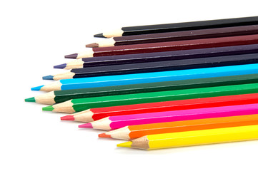 pencils color on white background pencils color group