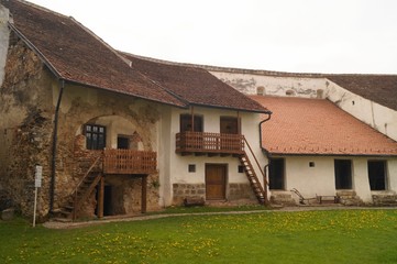 Fototapeta na wymiar Inside the fortress church of Harman (the 13th century), Brasov,Transylvania, Romania