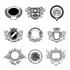 Wine badges set. Hand made Vector illustration