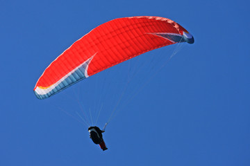 Paraglider flying