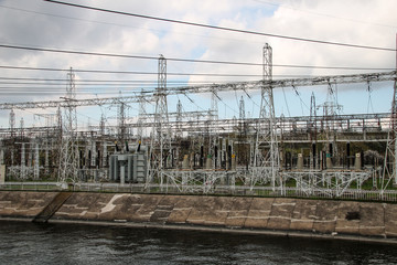 High voltage power transformer substation