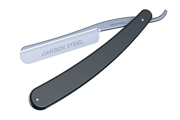 Straight Razor closeup, 3D rendering
