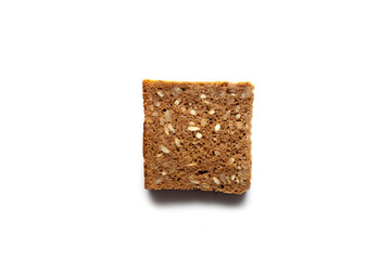 Black sliced toast bread on white background
