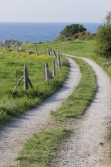 Fototapeta na wymiar Walking along the Buelna coast in Asturias