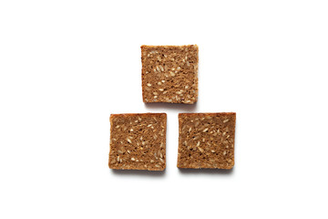 Black sliced toast bread on white background
