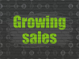 Obraz premium Finance concept: Growing Sales on wall background