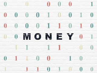 Business concept: Money on wall background