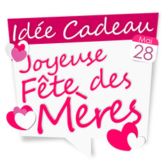 idée cadeau - Joyeuse Fête des mères blanc - 28 mai