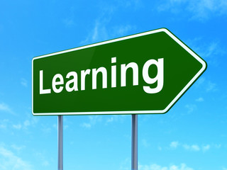 Studying concept: Learning on road sign background